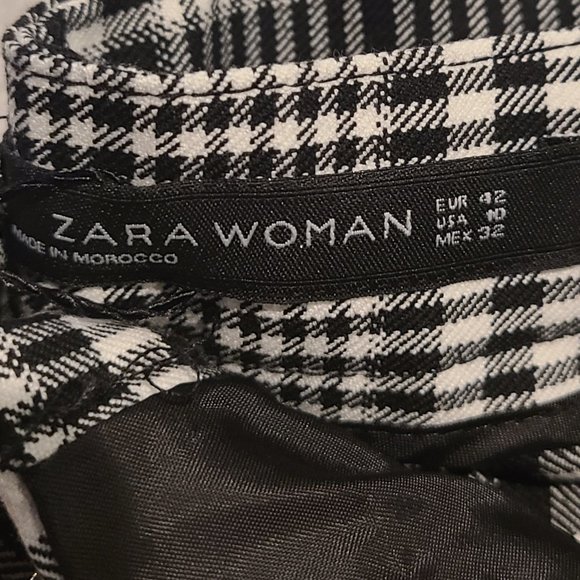 New Zara plaid pants black and white size 10 - Picture 4 of 4